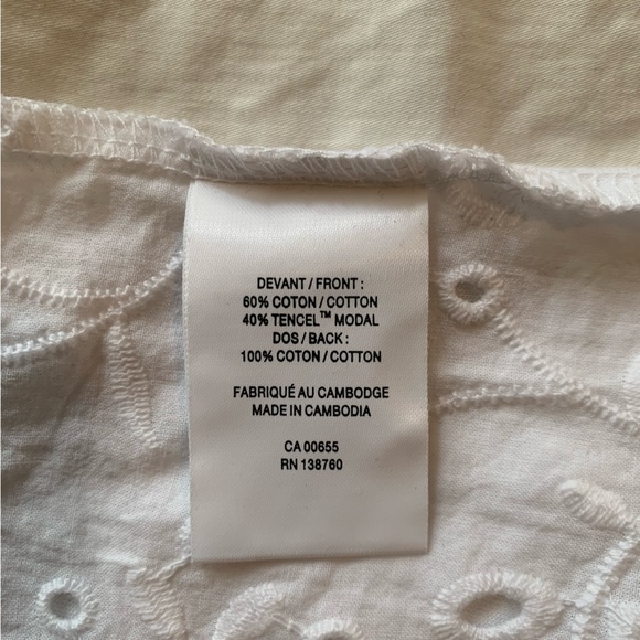 Sleeveless white eyelet lace & jersey blouse, XL, EUC, Reitmans Signature - Picture 4 of 7